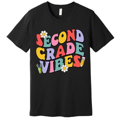 Second Grade Vibes Back To School 2nd Grade Team 1st Day Premium T-Shirt