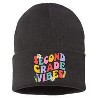 Second Grade Vibes Back To School 2nd Grade Team 1st Day Sustainable Knit Beanie
