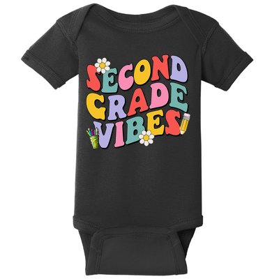 Second Grade Vibes Back To School 2nd Grade Team 1st Day Baby Bodysuit
