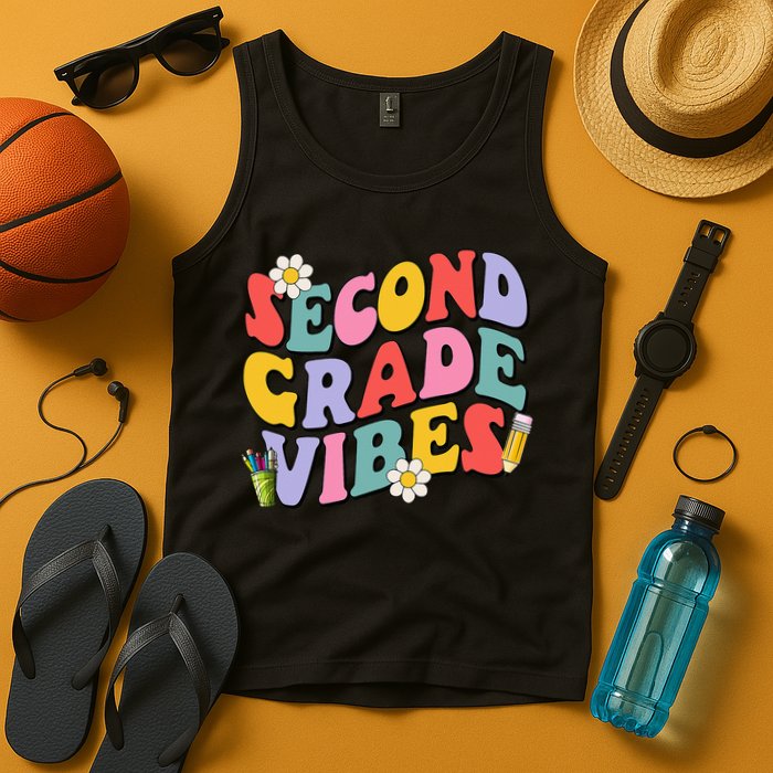 Second Grade Vibes Back To School 2nd Grade Team 1st Day Tank Top
