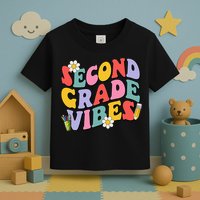 Second Grade Vibes Back To School 2nd Grade Team 1st Day Toddler T-Shirt