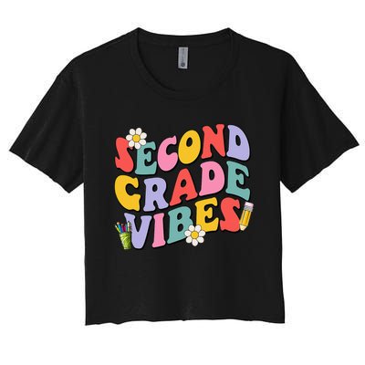 Second Grade Vibes Back To School 2nd Grade Team 1st Day Women's Crop Top Tee