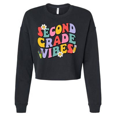 Second Grade Vibes Back To School 2nd Grade Team 1st Day Cropped Pullover Crew