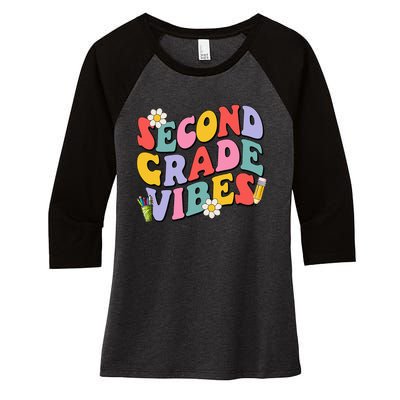 Second Grade Vibes Back To School 2nd Grade Team 1st Day Women's Tri-Blend 3/4-Sleeve Raglan Shirt