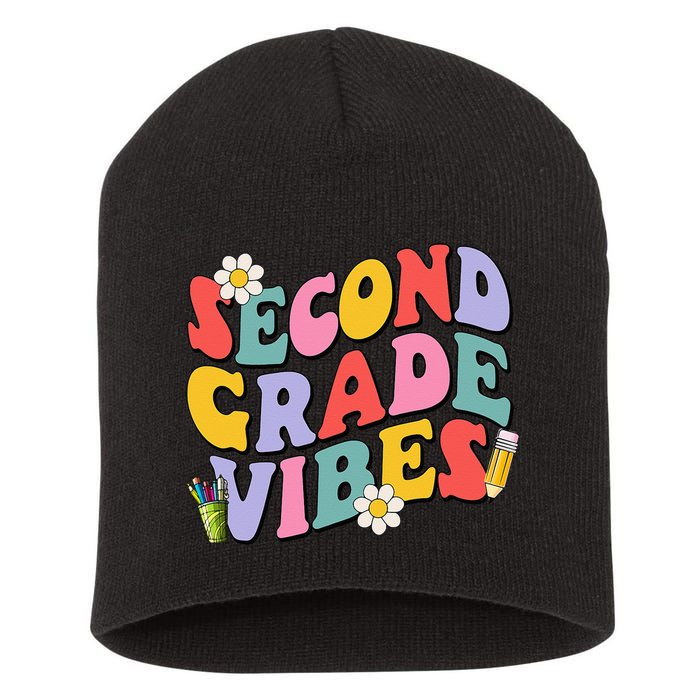 Second Grade Vibes Back To School 2nd Grade Team 1st Day Short Acrylic Beanie
