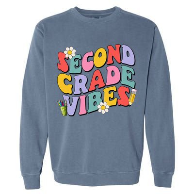 Second Grade Vibes Back To School 2nd Grade Team 1st Day Garment-Dyed Sweatshirt