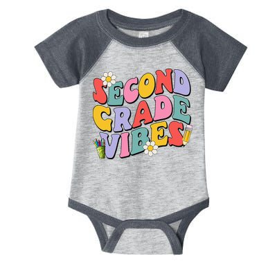 Second Grade Vibes Back To School 2nd Grade Team 1st Day Infant Baby Jersey Bodysuit