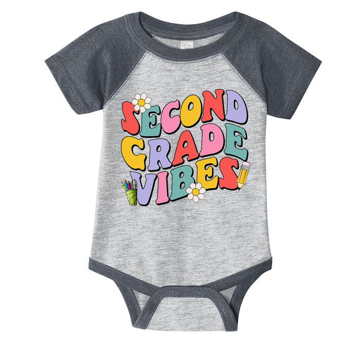 Second Grade Vibes Back To School 2nd Grade Team 1st Day Infant Baby Jersey Bodysuit