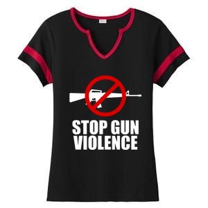 Stop Gun Violence Anti Guns Ladies Halftime Notch Neck Tee