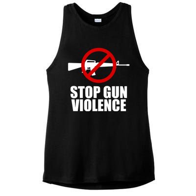 Stop Gun Violence Anti Guns Ladies PosiCharge Tri-Blend Wicking Tank