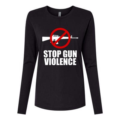 Stop Gun Violence Anti Guns Womens Cotton Relaxed Long Sleeve T-Shirt