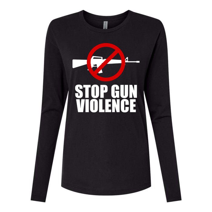 Stop Gun Violence Anti Guns Womens Cotton Relaxed Long Sleeve T-Shirt