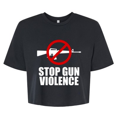 Stop Gun Violence Anti Guns Bella+Canvas Jersey Crop Tee