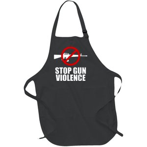 Stop Gun Violence Anti Guns Full-Length Apron With Pockets