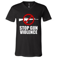 Stop Gun Violence Anti Guns V-Neck T-Shirt