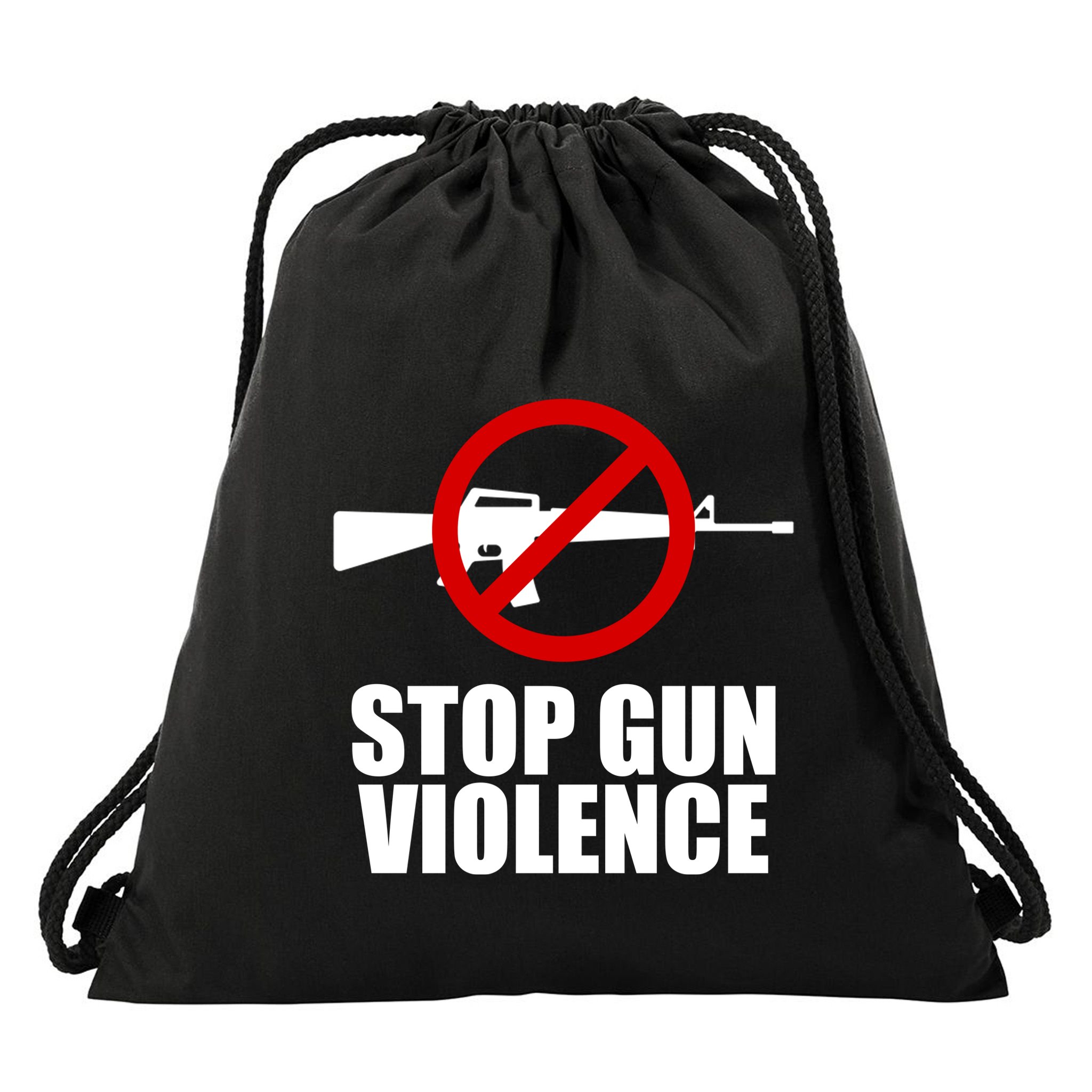 Stop Gun Violence Anti Guns Drawstring Bag