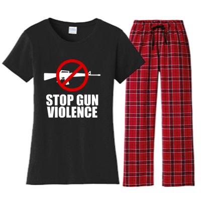 Stop Gun Violence Anti Guns Women's Flannel Pajama Set