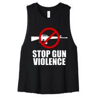 Stop Gun Violence Anti Guns Women's Racerback Cropped Tank