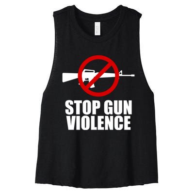 Stop Gun Violence Anti Guns Women's Racerback Cropped Tank