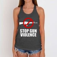 Stop Gun Violence Anti Guns Women's Knotted Racerback Tank