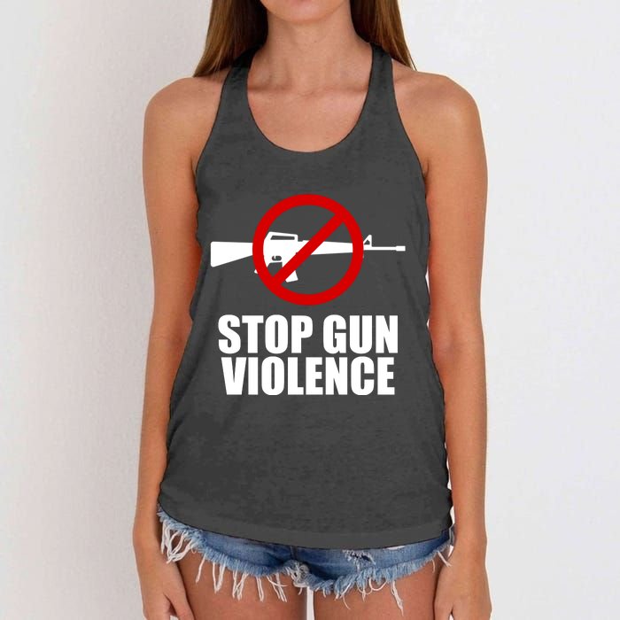 Stop Gun Violence Anti Guns Women's Knotted Racerback Tank