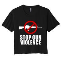 Stop Gun Violence Anti Guns Women's Crop Top Tee