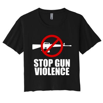 Stop Gun Violence Anti Guns Women's Crop Top Tee