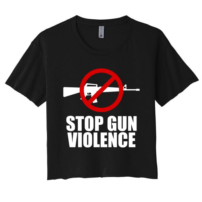 Stop Gun Violence Anti Guns Women's Crop Top Tee