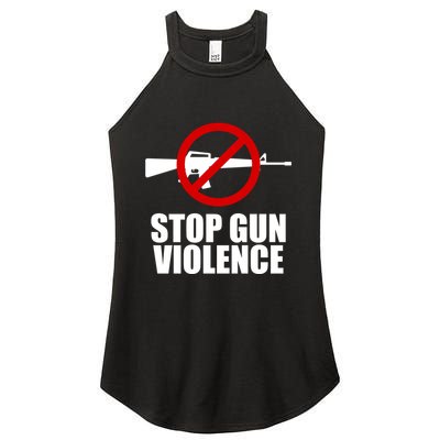 Stop Gun Violence Anti Guns Women's Perfect Tri Rocker Tank