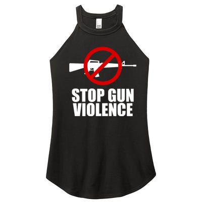 Stop Gun Violence Anti Guns Women’s Perfect Tri Rocker Tank