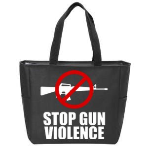 Stop Gun Violence Anti Guns Zip Tote Bag