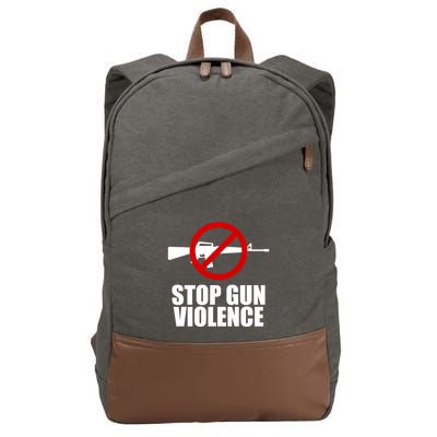 Stop Gun Violence Anti Guns Cotton Canvas Backpack