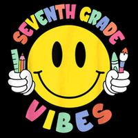 Seventh Grade Vibes Teachers 7th Grade Team Back To School Flexfit Unipanel Trucker Cap