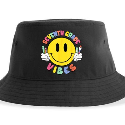 Seventh Grade Vibes Teachers 7th Grade Team Back To School Sustainable Bucket Hat