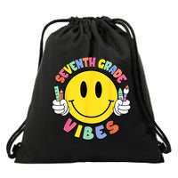 Seventh Grade Vibes Teachers 7th Grade Team Back To School Drawstring Bag