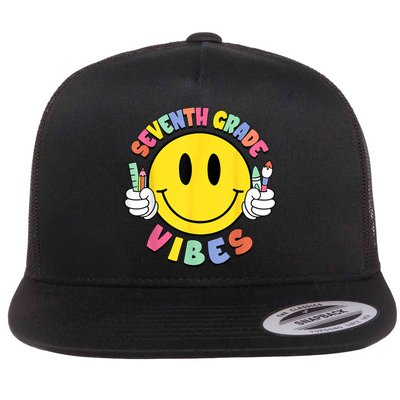 Seventh Grade Vibes Teachers 7th Grade Team Back To School Flatbill Hat