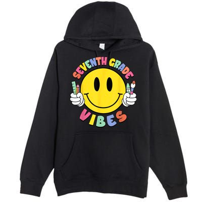 Seventh Grade Vibes Teachers 7th Grade Team Back To School Premium Pullover Hoodie