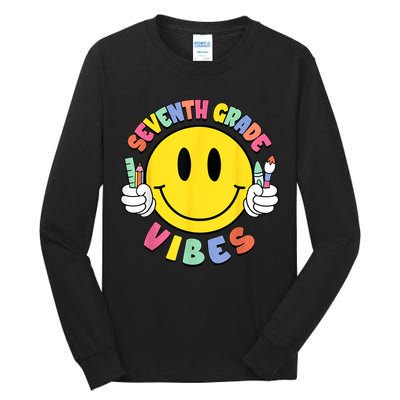 Seventh Grade Vibes Teachers 7th Grade Team Back To School Tall Long Sleeve T-Shirt