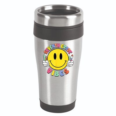 Seventh Grade Vibes Teachers 7th Grade Team Back To School 16oz Travel Tumbler