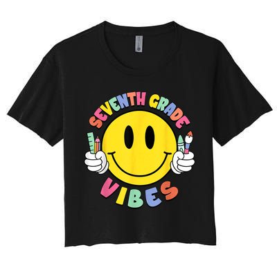 Seventh Grade Vibes Teachers 7th Grade Team Back To School Crop Top