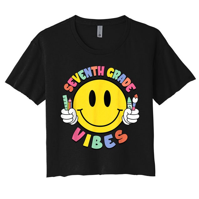 Seventh Grade Vibes Teachers 7th Grade Team Back To School Crop Top