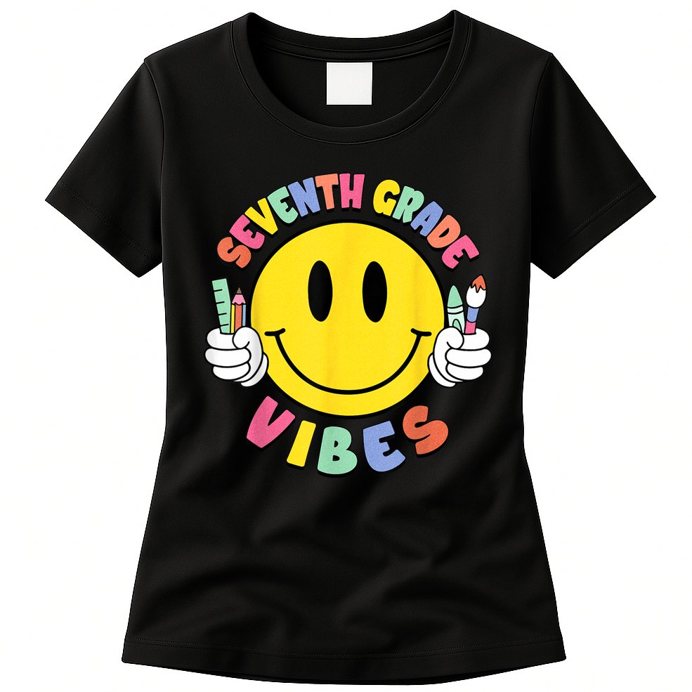 Seventh Grade Vibes Teachers 7th Grade Team Back To School Womens T-Shirt