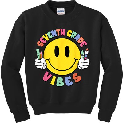 Seventh Grade Vibes Teachers 7th Grade Team Back To School Kids Sweatshirt