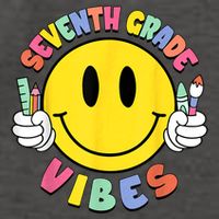 Seventh Grade Vibes Teachers 7th Grade Team Back To School Vector Backpack
