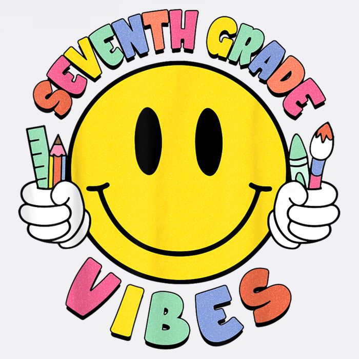 Seventh Grade Vibes Teachers 7th Grade Team Back To School Garment-Dyed Sweatshirt