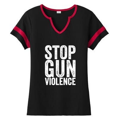 Stop Gun Violence Vintage Ladies Halftime Notch Neck Tee