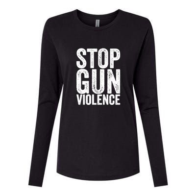 Stop Gun Violence Vintage Womens Cotton Relaxed Long Sleeve T-Shirt