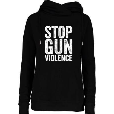 Stop Gun Violence Vintage Womens Funnel Neck Pullover Hood