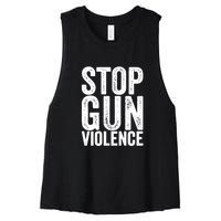 Stop Gun Violence Vintage Women's Racerback Cropped Tank