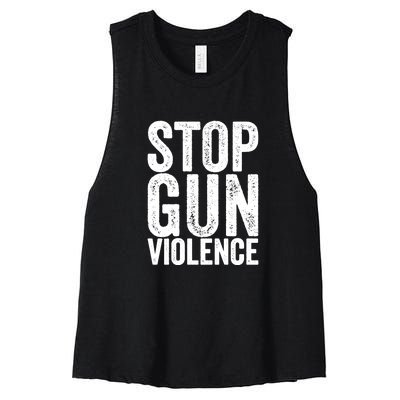 Stop Gun Violence Vintage Women's Racerback Cropped Tank